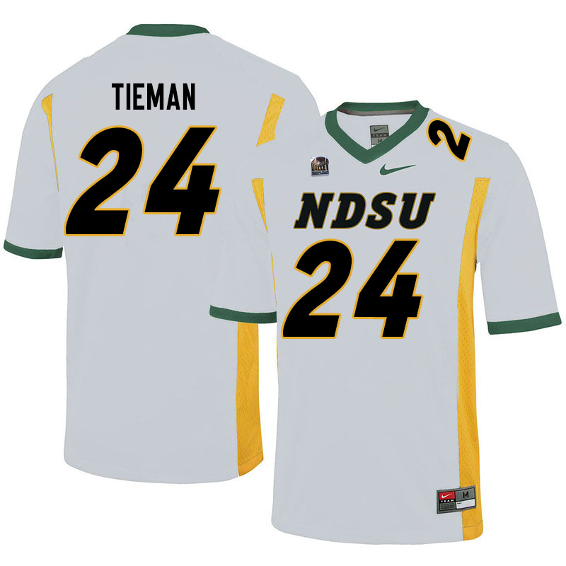 Men #24 Dalton Tieman North Dakota State Bison College Football Jerseys Sale-White - Click Image to Close